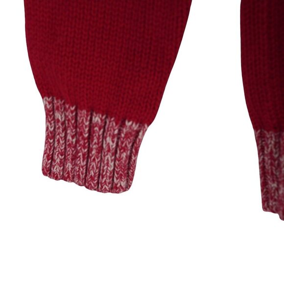 Lands End Kids Red Sweater With Button-Up Collar & Two-Tone Cuffs Sz 2-3‎ - Picture 4 of 8